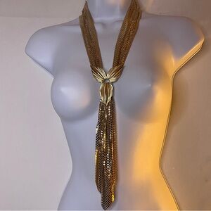 Whiting & Davis Vintage “Sly Tye” Body Jewelry Gold Vintage Snake Mesh Necklace